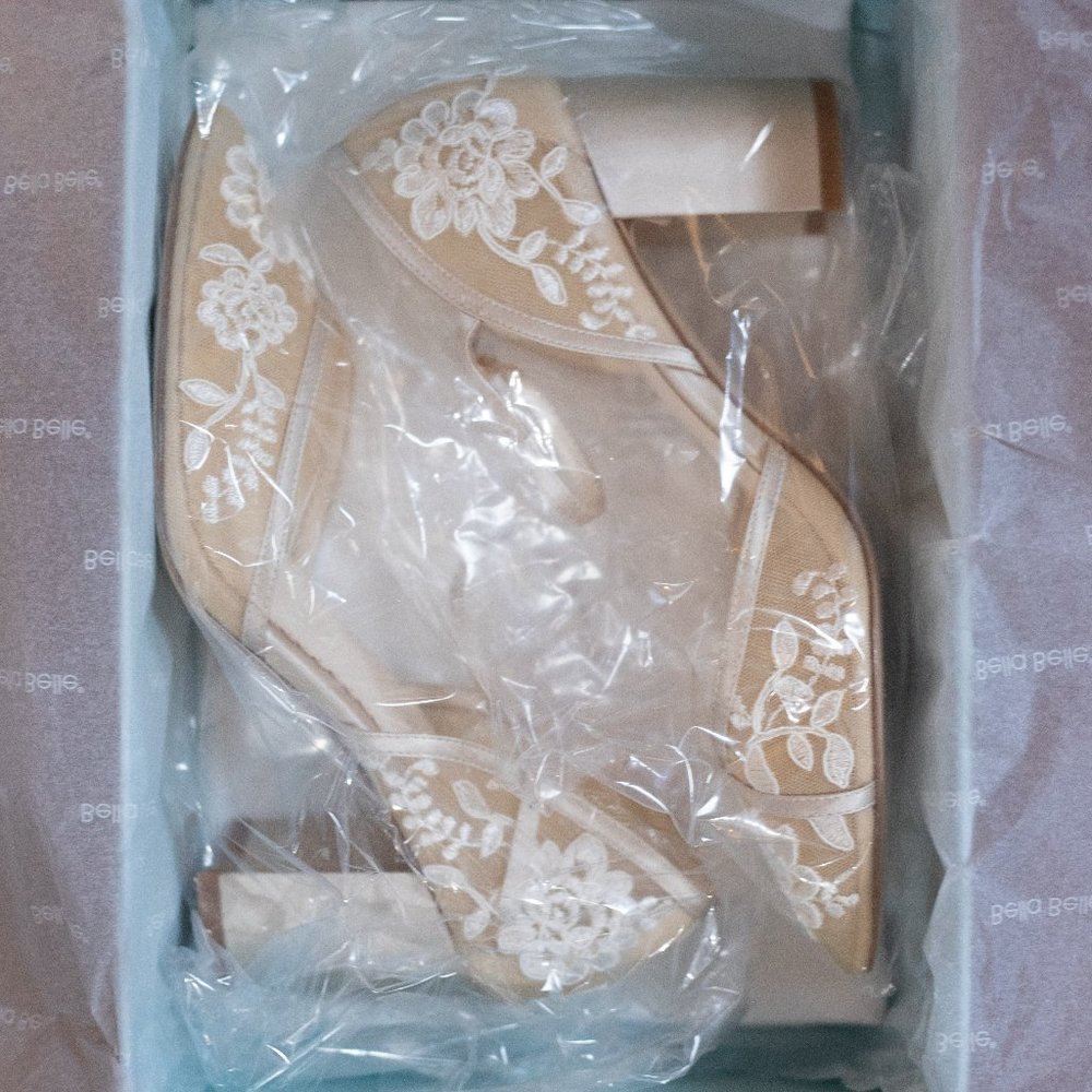 Bella Belle Nude Silk Chelsea Heel USA 7 or 37 1/2 Eur